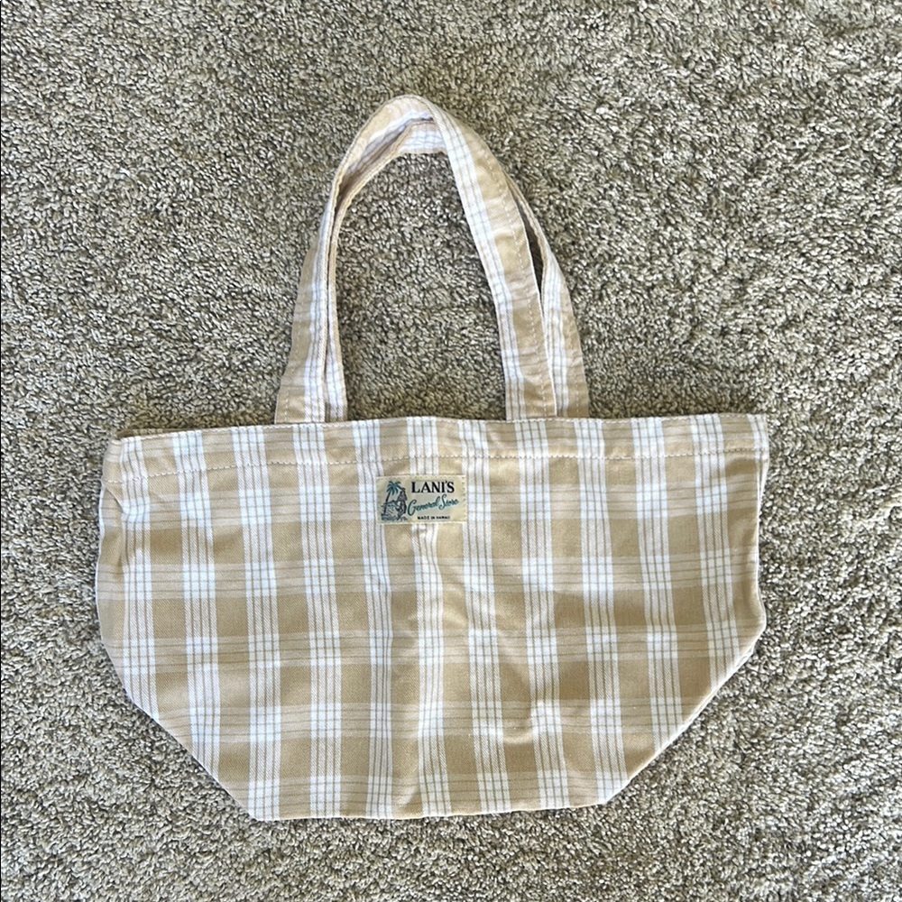 Lani’s General Store Tan Plaid Mini Tote Bag